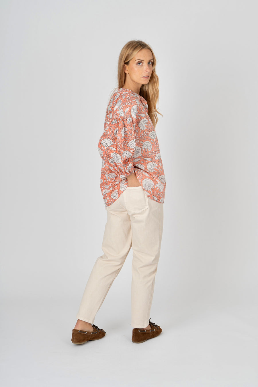Blusa estampado salmão