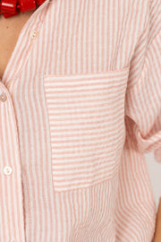 Camisa riscas salmão