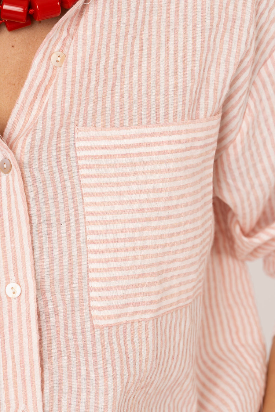 Camisa riscas salmão