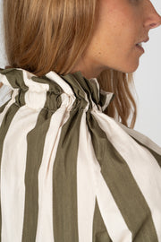 Blusa  listrada verde com laço