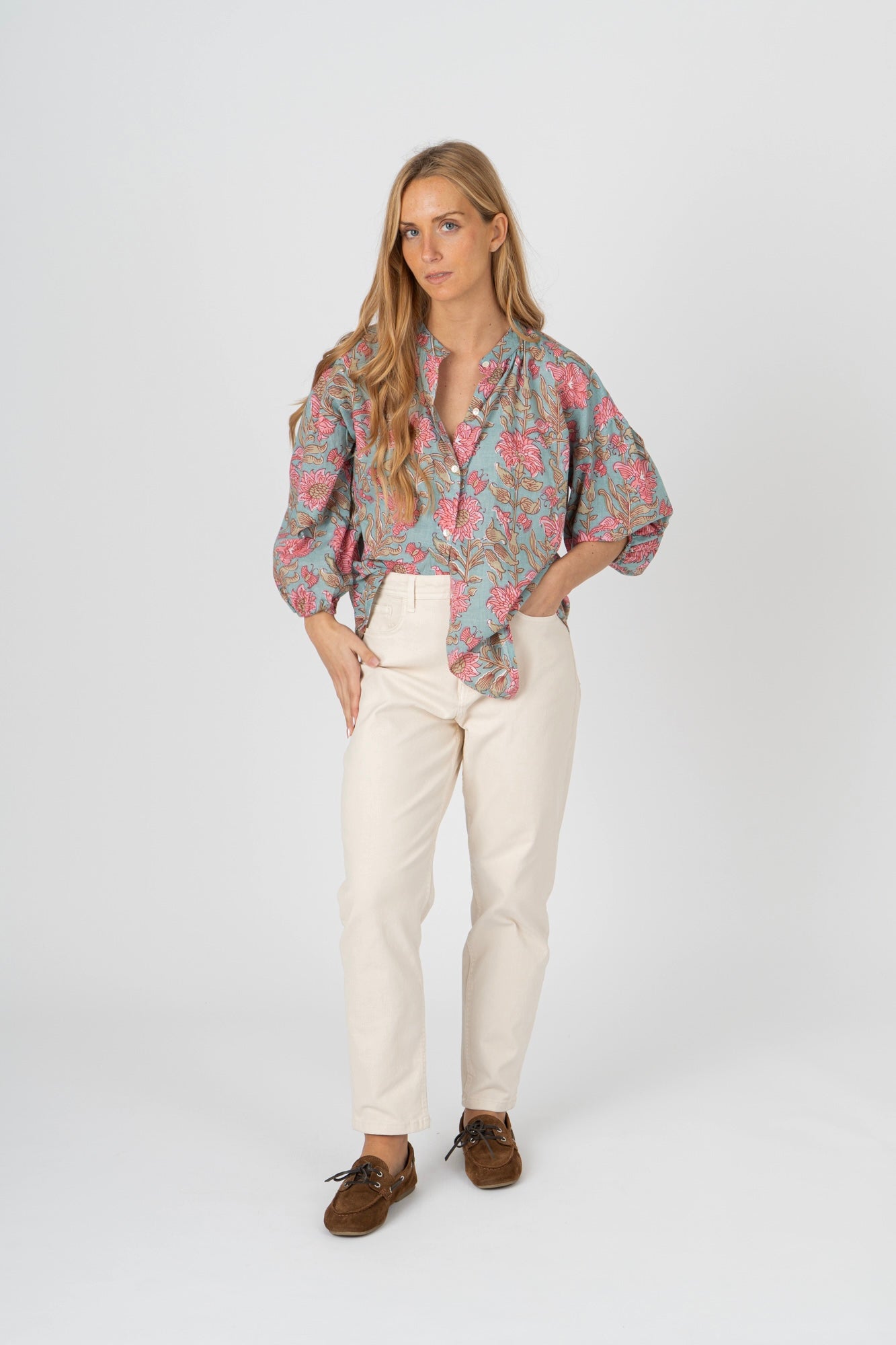 Blusa estampado verde água