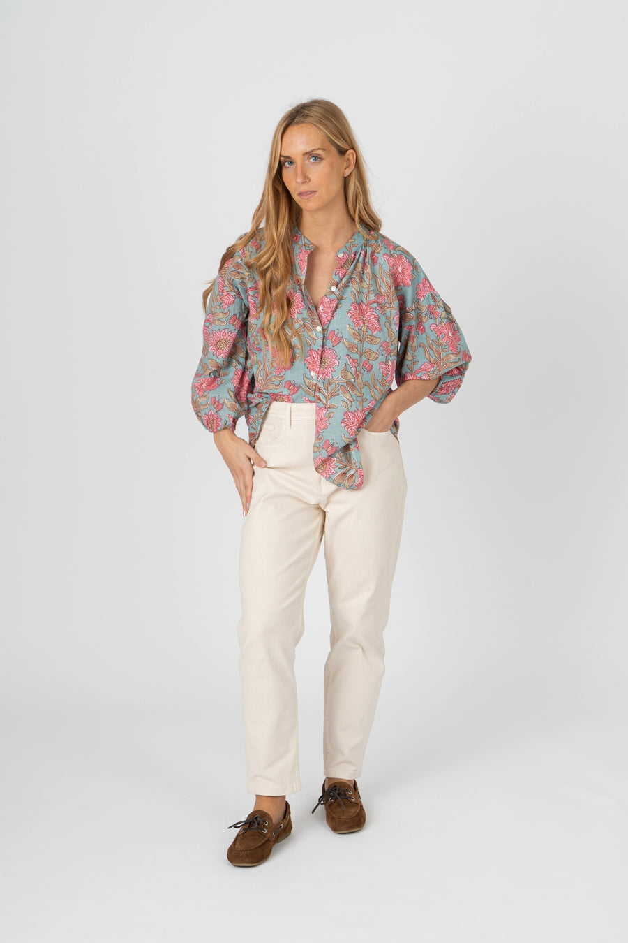 Blusa estampado verde água