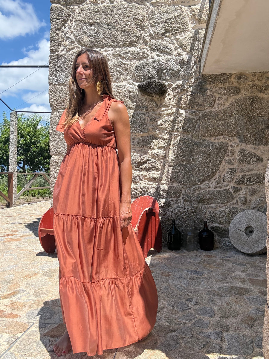 Vestido Toscana terracota