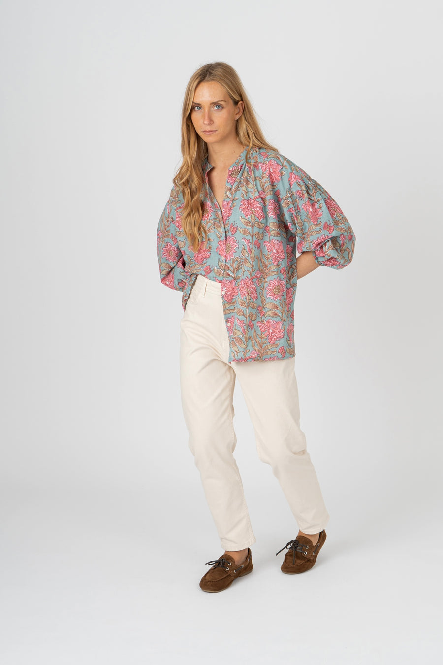 Blusa estampado verde água