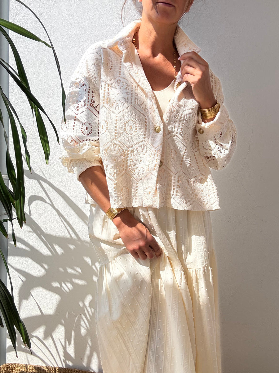 blusa de encaje