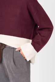 Camisola Bicolor vinho