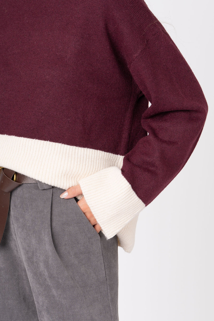 Camisola Bicolor vinho