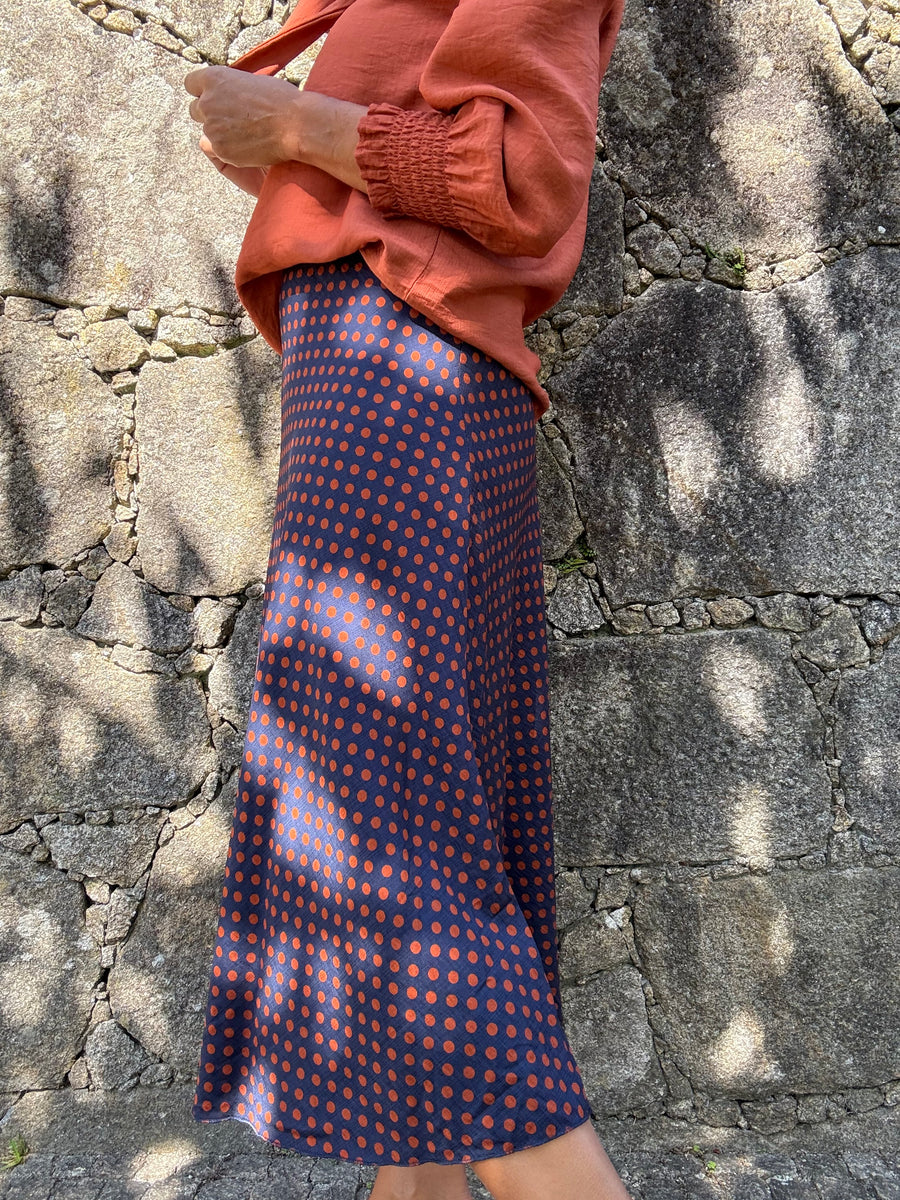Saia Polka Azul