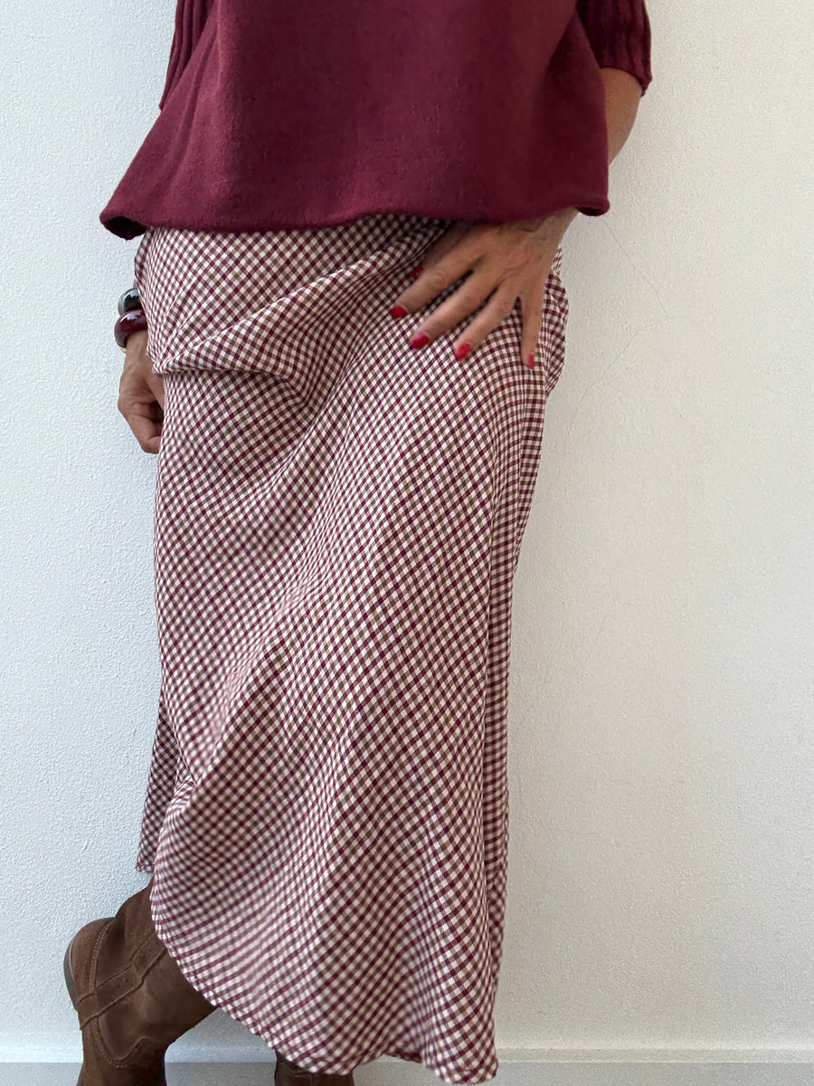 Saia Vichy Maxi Bordô