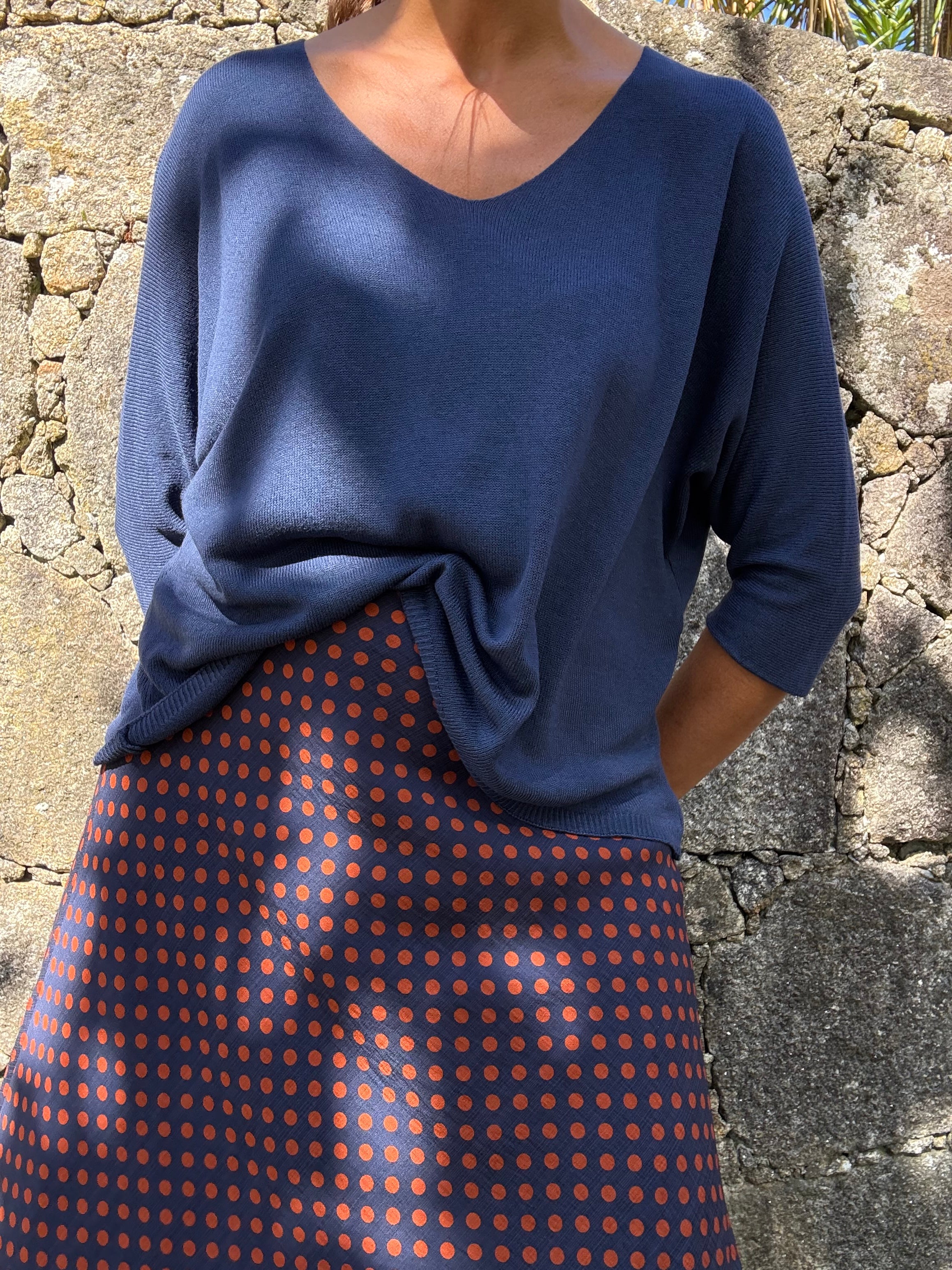 Camisola Manga 3/4 Azul