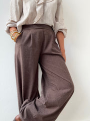 Calças Raiz Castanho