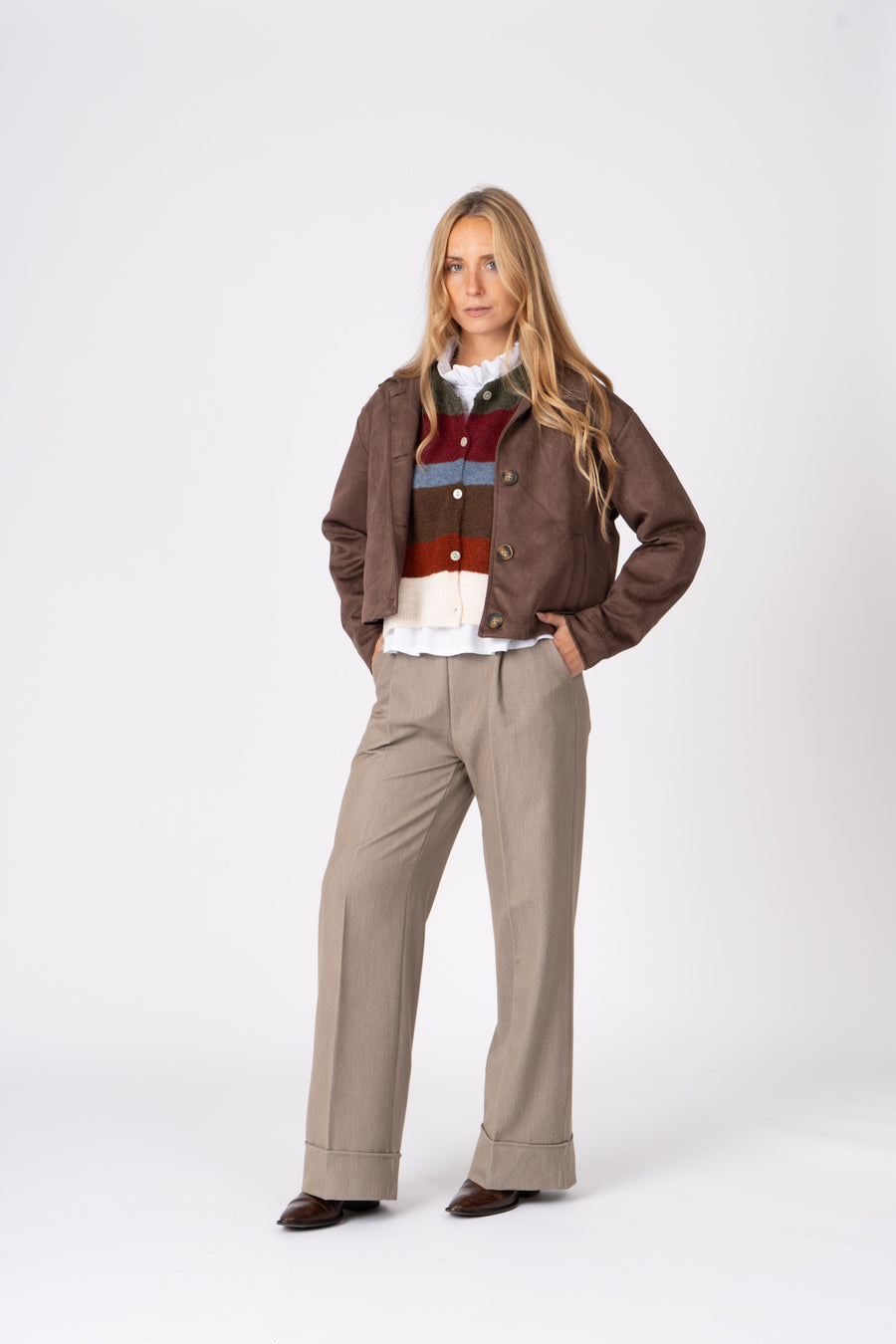 Blusão Camurcine castanho ref:cas25621