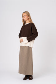 Camisola Bicolor castanho