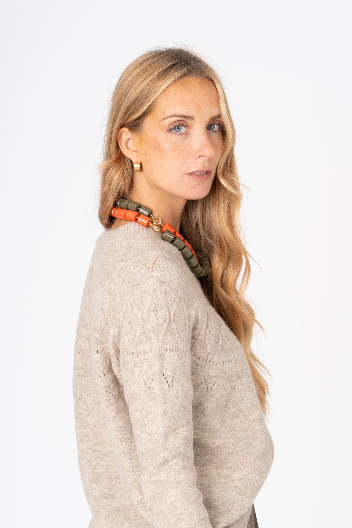 Camisola Tricot areia  ref: 6677