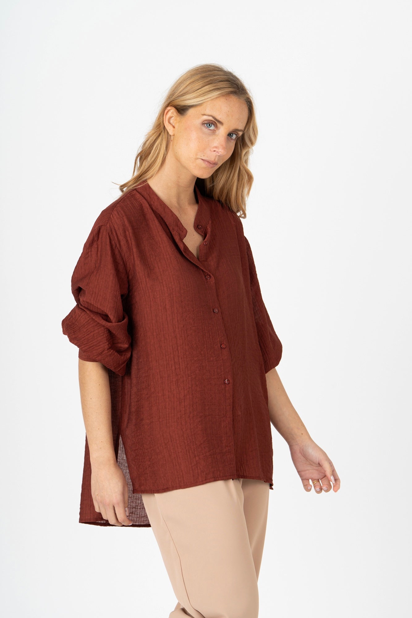 Camisa oversized terracota