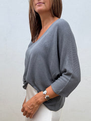 Camisola Manga 3/4 Cinzento