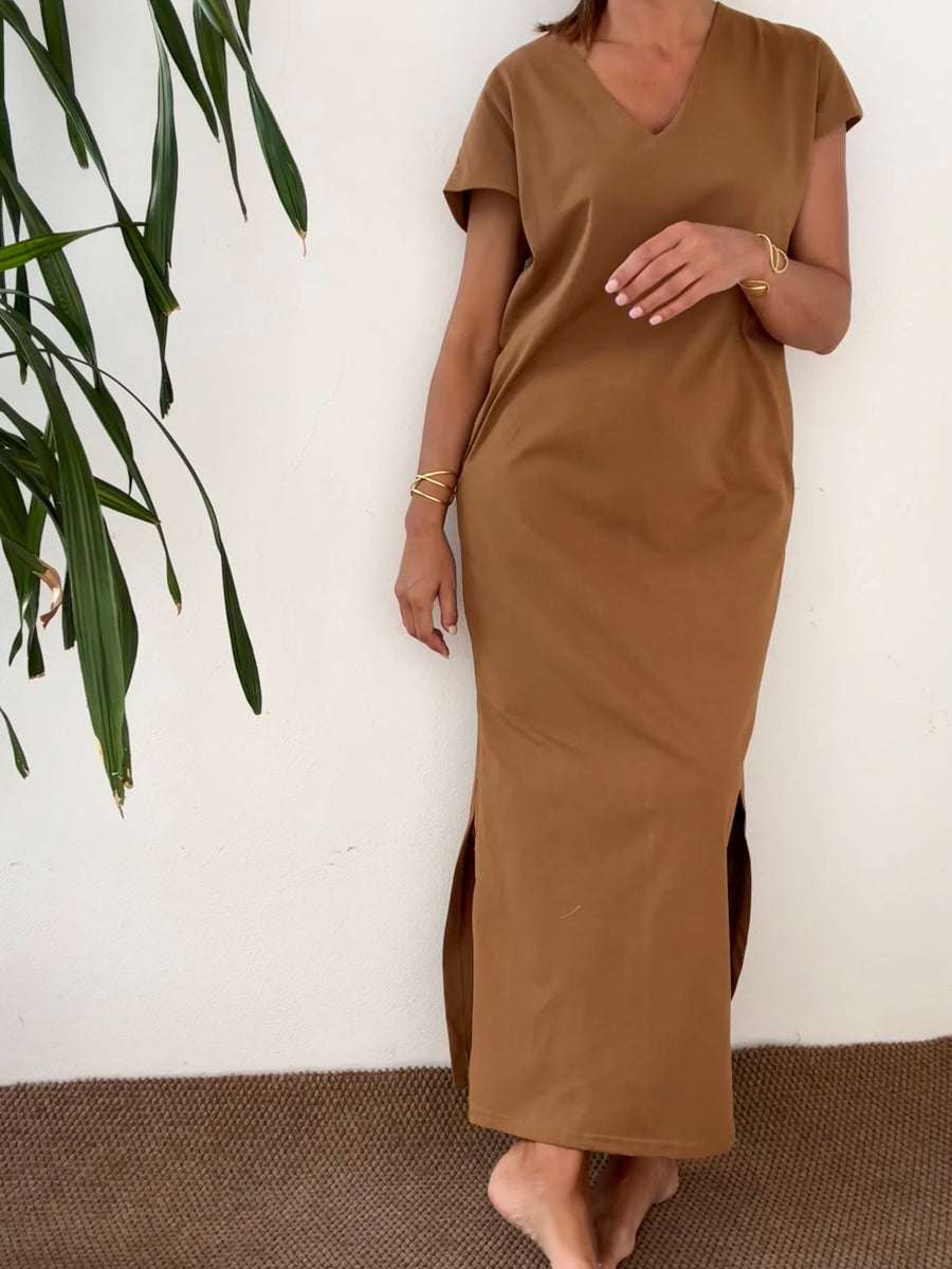 Vestido kaftan algodão