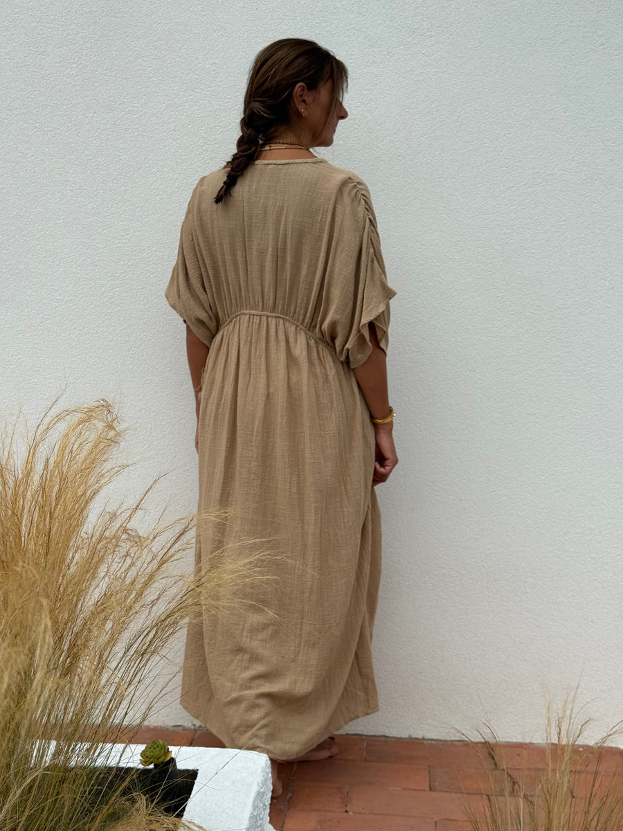 Kaftan Trança Areia