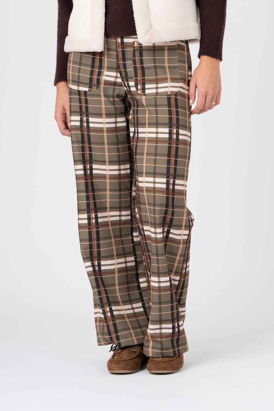 Calças Flare Xadrez Verde ref:cal6535