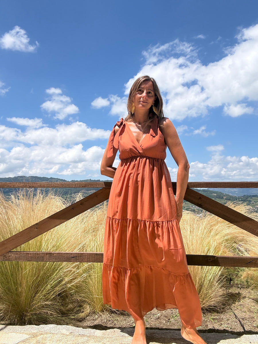 Vestido Toscana terracota
