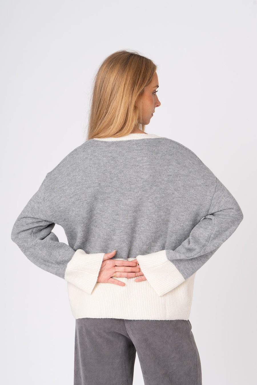 Camisola Bicolor cinzento