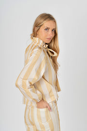 Blusa Listrada Amarelo com Laço