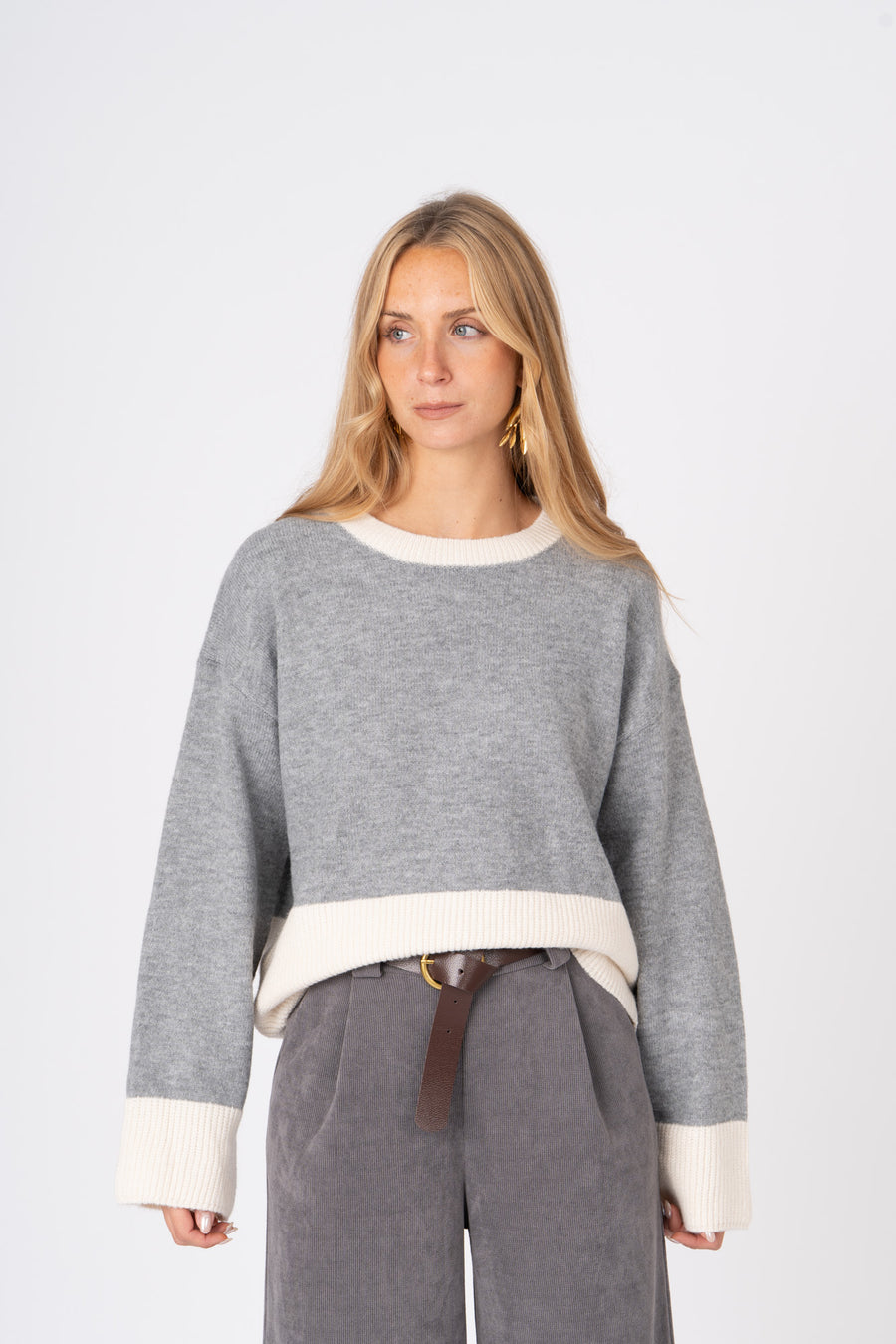 Camisola Bicolor cinzento