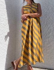 Vestido Risca Solta Mostarda