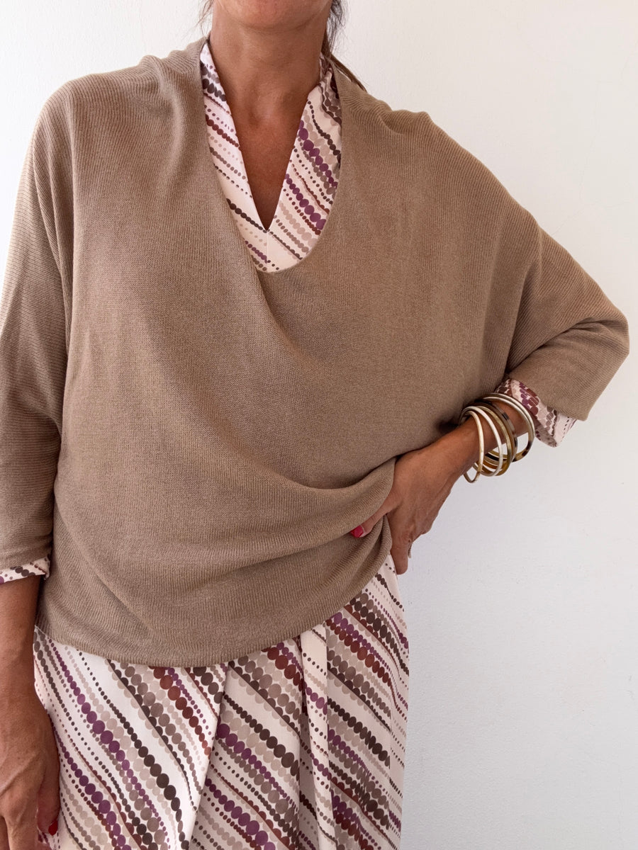 Camisola Manga 3/4 Camel