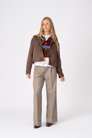 Blusão Camurcine castanho ref:cas25621