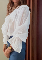Blusa Folhos Branca