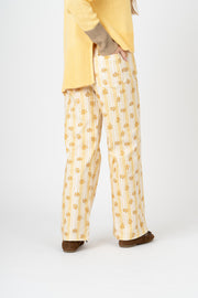 Calças Capri Floral amarelo