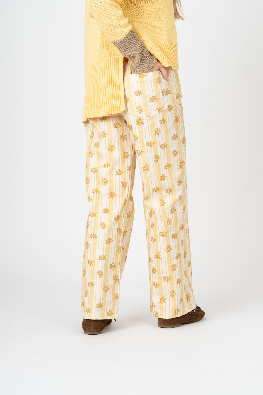 Calças Capri Floral amarelo
