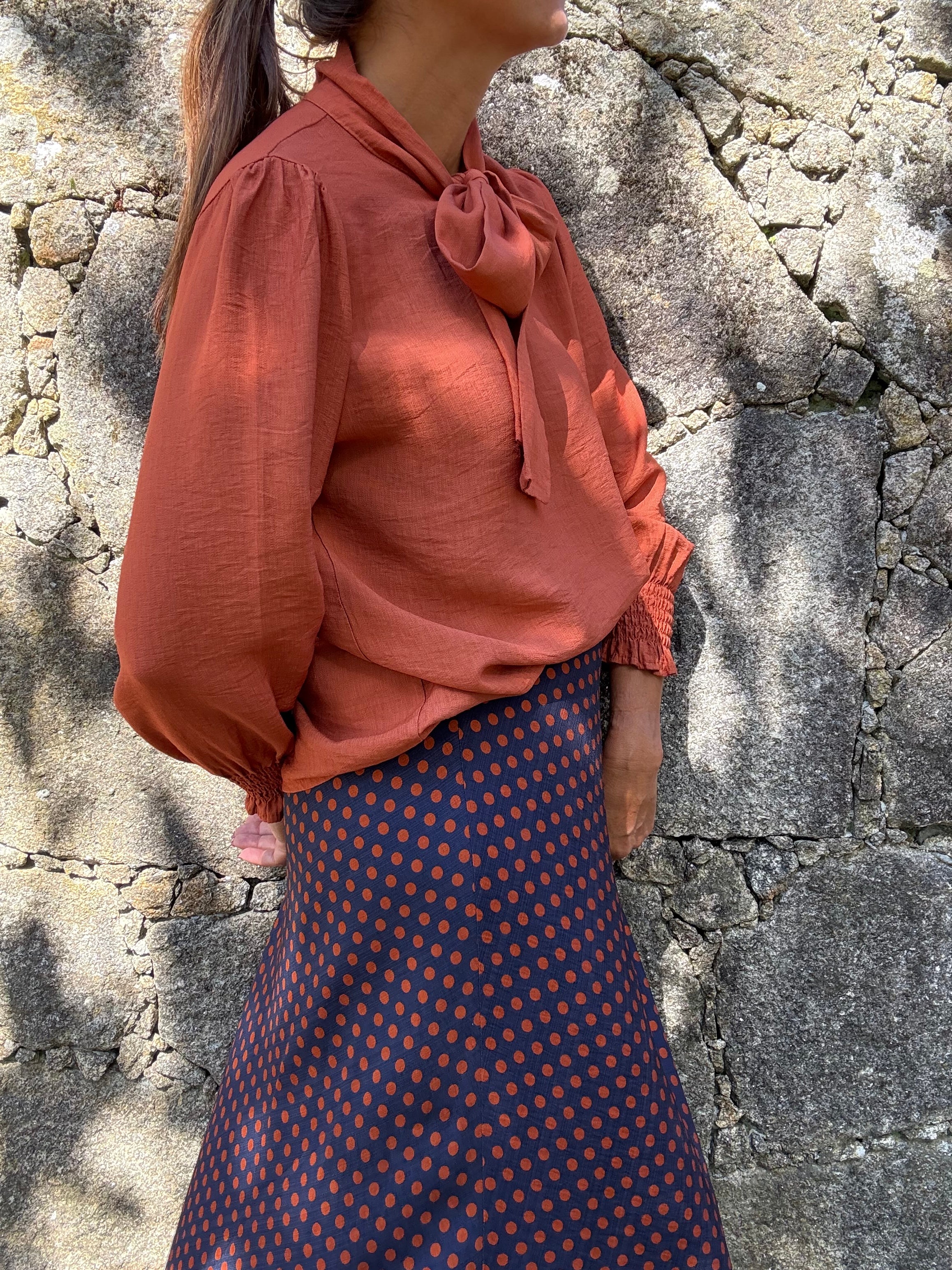 Saia Polka Azul
