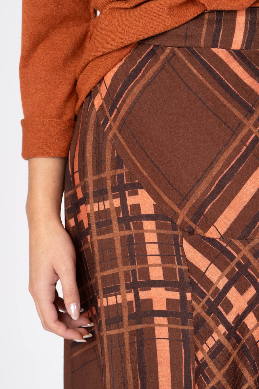 Saia Xadrez Fluída Verde