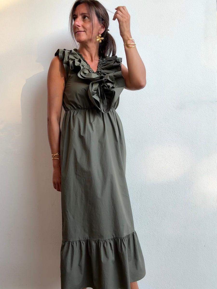 Vestido Alma Verde Seco