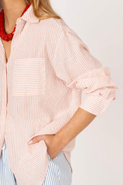 Camisa riscas salmão