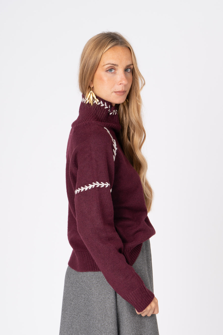 Camisola Espiga  bordeaux