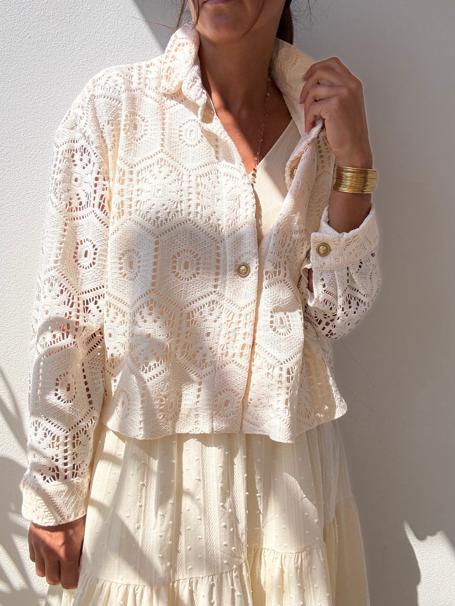 blusa de encaje