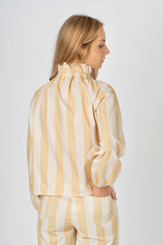 Blusa Listrada Amarelo com Laço