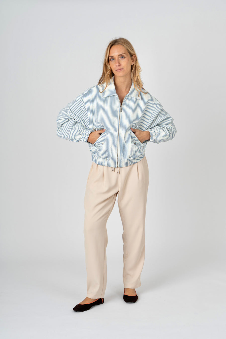 Blusão  Riscas  azul