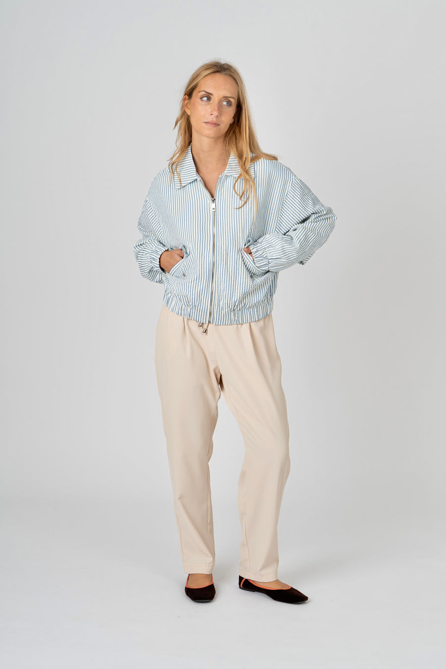 Blusão  Riscas  azul