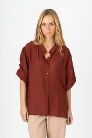 Camisa oversized terracota