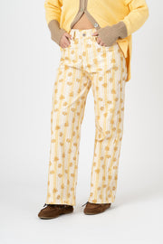 Calças Capri Floral amarelo