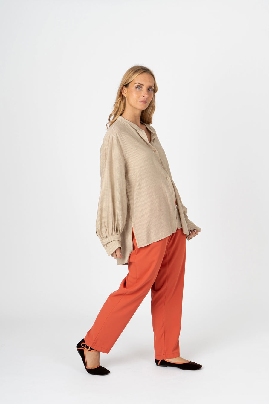 Camisa oversized beje