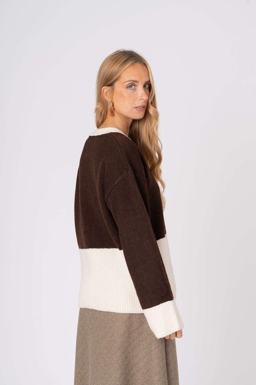 Camisola Bicolor castanho