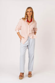 Camisa riscas salmão