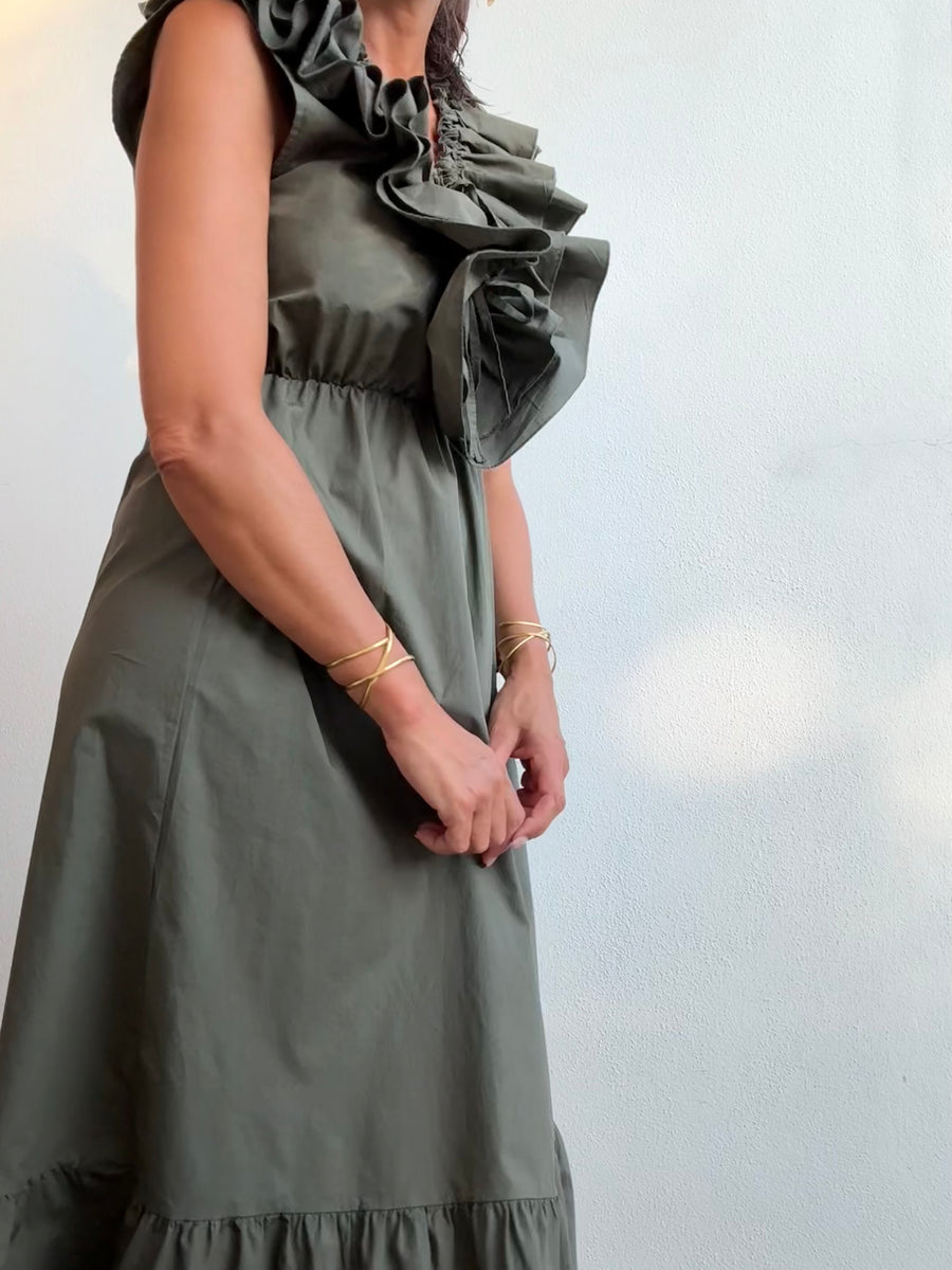 Vestido Alma Verde Seco