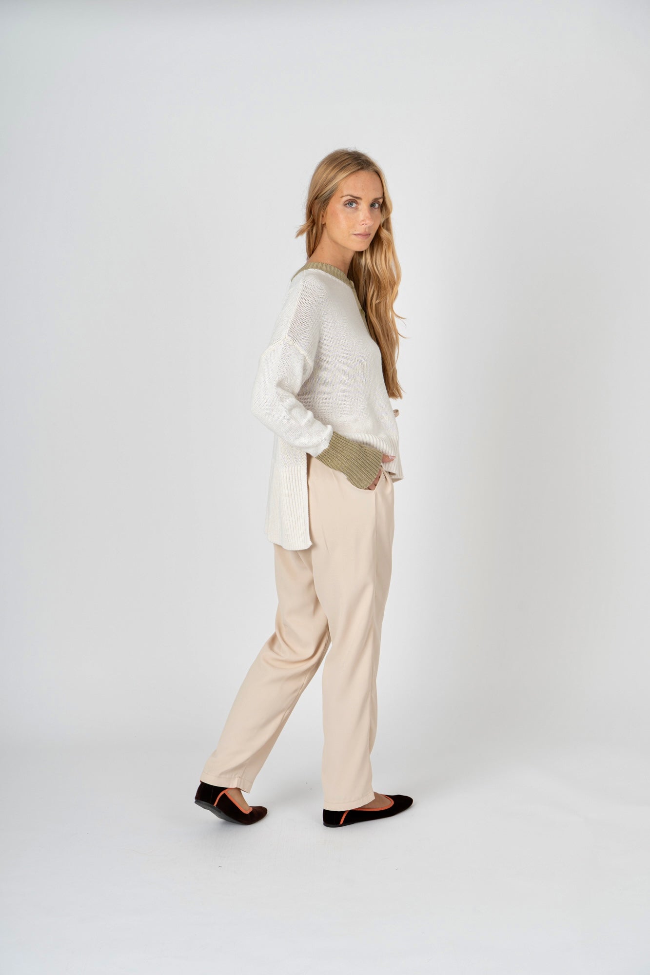 Calças Joggers marfim