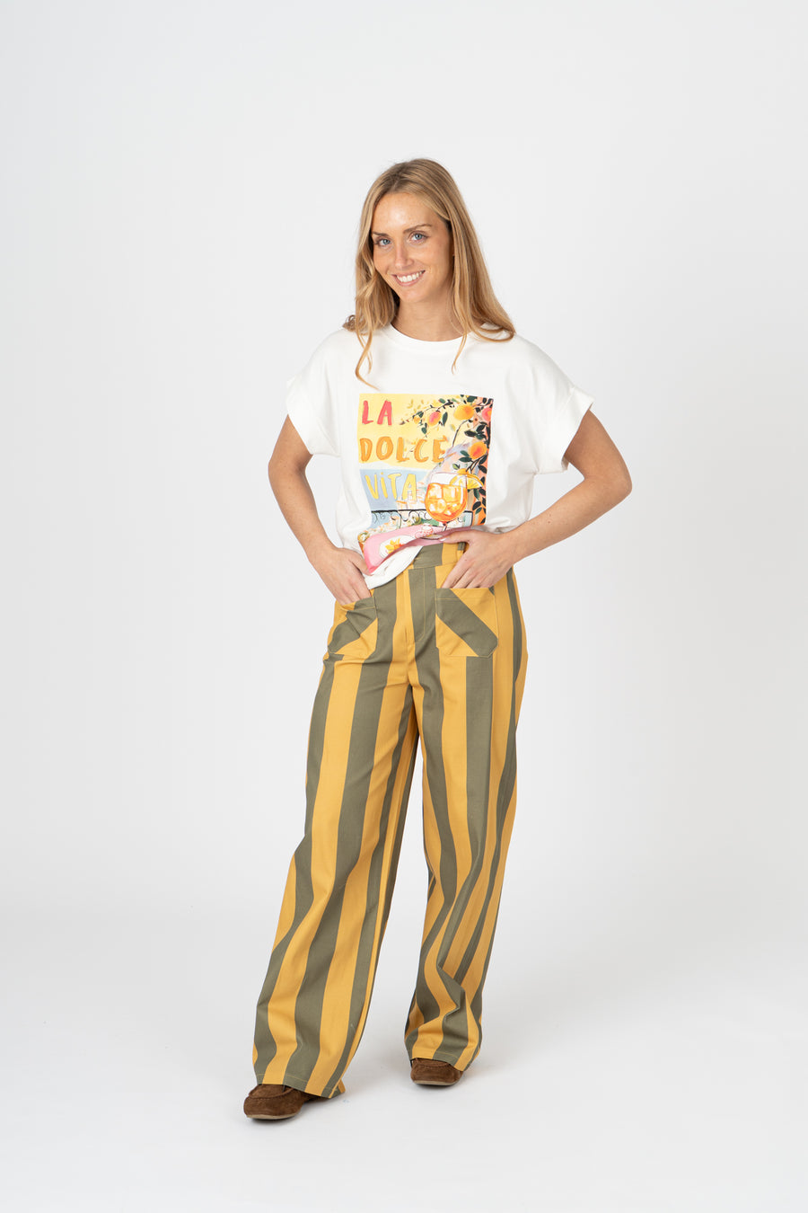 Calças Palazzo verde